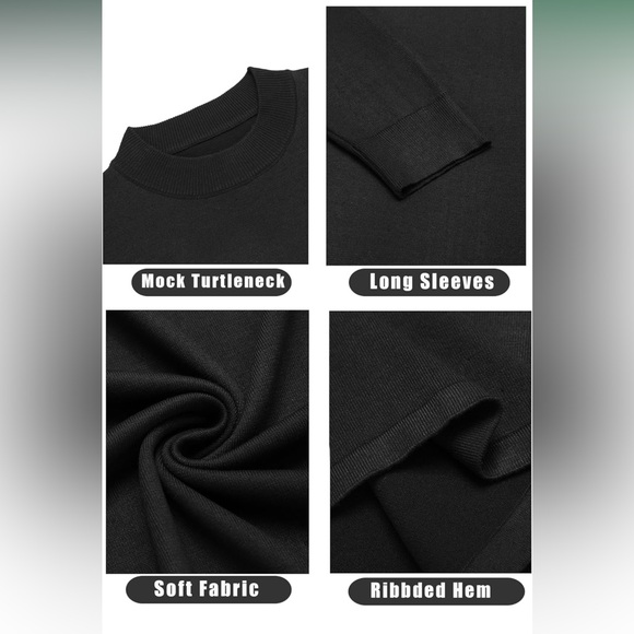 NWT COOFANDY Mock Turtleneck Long Sleeve SAW WE Lightweight Pullover Sweater - Picture 5 of 14